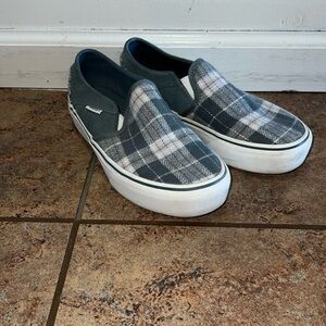 Vans Green Plaid Women’s   Slip-On Shoes
